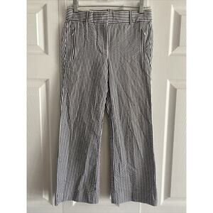 J.‎ Crew 00 Teddie Striped Seersucker Wide Leg Trouser Pants Coastal Career